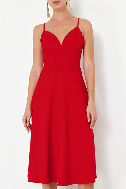 Trendyol Collection A-Cut Red Woven Dress - TPRSS24EL00185