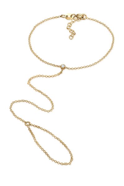 ELLI Damen-Handkettenarmband aus 925er Silber mit Kristallen