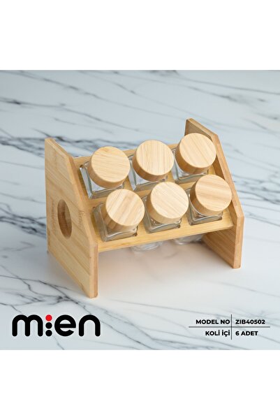 MİEN Mien 7 Parça Bambu Kare Baharat Seti