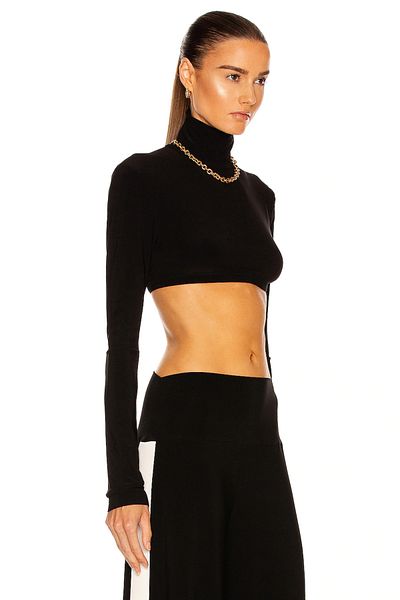 pvperlavista Crop Top cu mânecă lungă - Femei cu gât roscat