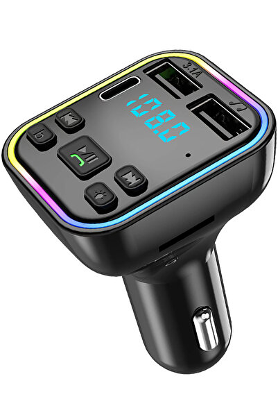 Genel Markalar Siyah Fm Verici Araba Için Bluetooth Uyumlu Araç Adaptörü Çift USB Şarj Cihazı Mp3 Çalar Desteği