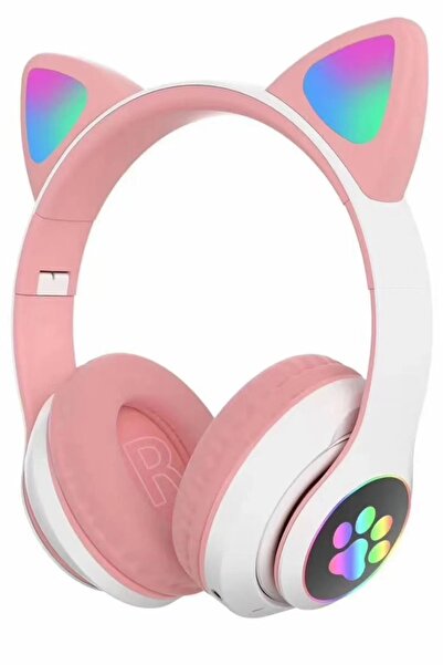 BLUE SPECTRUM Kablosuz Bluetooth Kulaküstü Rgb Işıklı Kedi Desenli Kulaklık (...