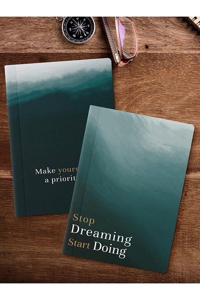 Postifull Unlined Notebook Set, 2 Pieces of Motivational Patterned Notebook, Notepad, Memory Book, 64 Pages