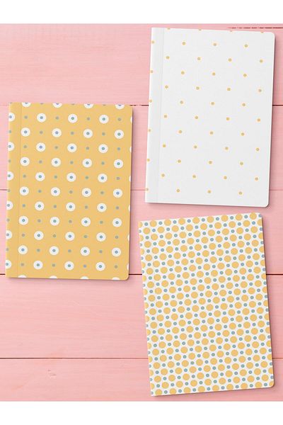 Postifull Unlined Notebook Set, 3 Notepads, Notebook Journal Set, Memory Book, 64 Pages Medium Size