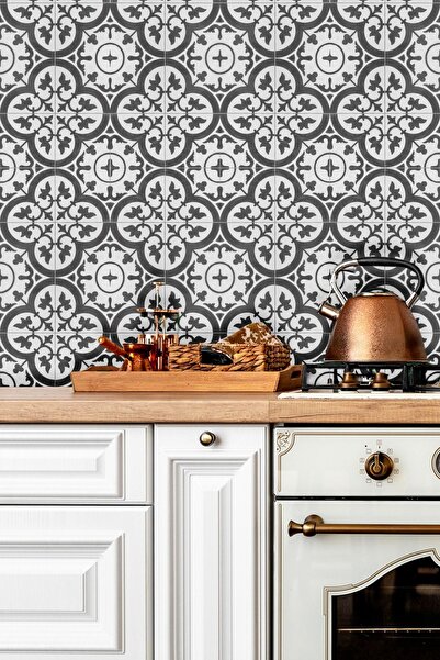 Yoko Home Mutfak Tezgah Arası Gri Mermer Deseni Folyo Kaplama Sticker, Uv Baskı, 100x50 cm