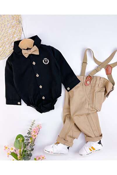 hümabebe Çıkarılabilir Papyonlu Alttan Çıtçıt Gömlekli Mevsimlik Bayramlık 4l...