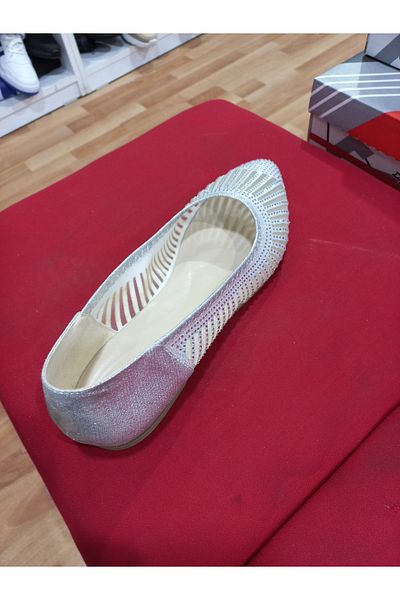 emin kundura Comfortable Cut Stone Detailed Women's Ballerinas