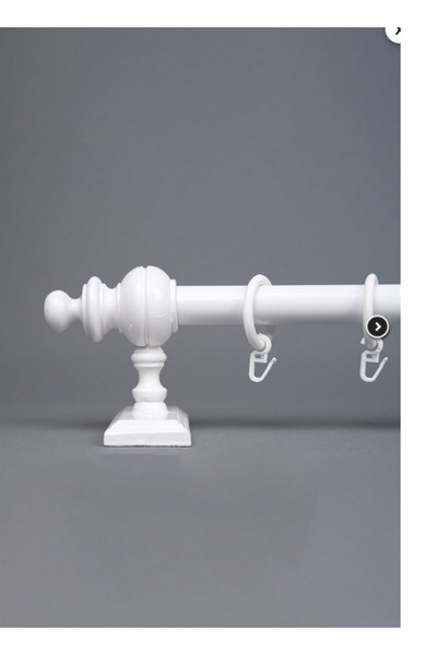 Happys Білий дерев'яний рустикальний карниз для штор без рейок 125 см - Рустикальна труба