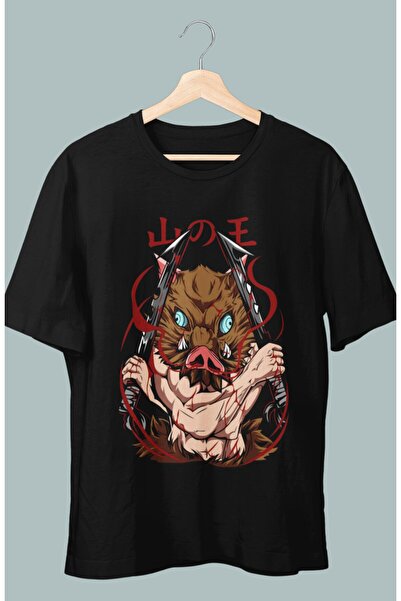 Fuddy Moda Oversize kroj Demon Slayer Inosuke Štampano T-shirt , unisex anime...