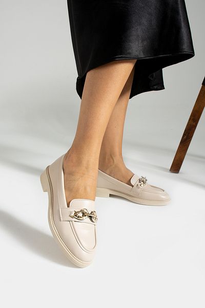 İnan Ayakkabı WOMEN'S BEIGE COLOR BUCKLE DETAILED DAILY SHOES & FLAT SHOES