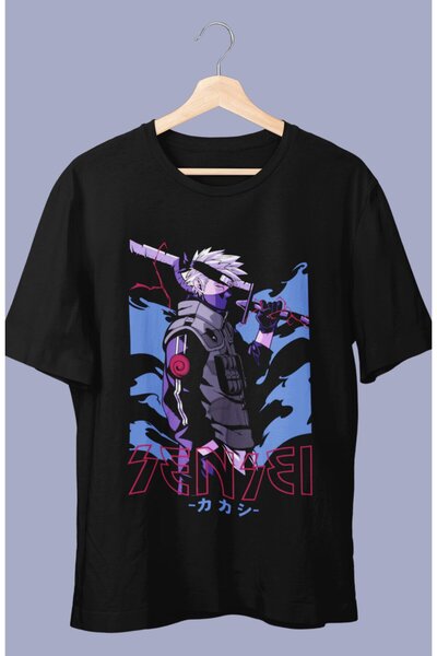 Fuddy Moda Oversize kroj Kakashi Sensei V2 Štampano T-shirt , unisex anime Št...