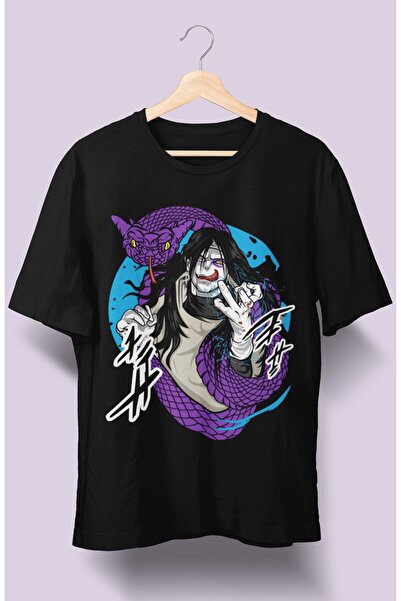 Fuddy Moda Tricou oversize cu imprimeu Naruto Orochimaru, tricou unisex cu im...