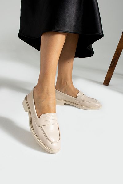 İnan Ayakkabı Women's Loafer Daily Classic Shoes Casual Moccasin Beige
