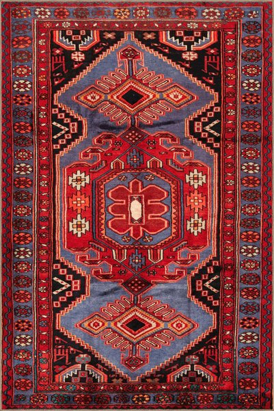 Rugs Modern Halı Blue Red Themed Motif Ethnic Patterned Vintage Decorative Ca...