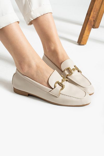 İnan Ayakkabı WOMEN BEIGE SKIN COLOR BUCKLE ACCESSORY DETAIL SHOES & SHOES