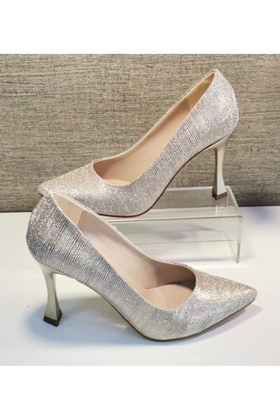 Pretty 9246 Kadın Simli 9 Cm Kadeh Ökçe Stiletto