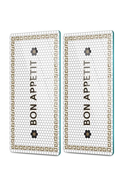 Decovetro Bon Appetit Set of 2 - Glass Coffee Tableware Presentation Table, 30x15 cm