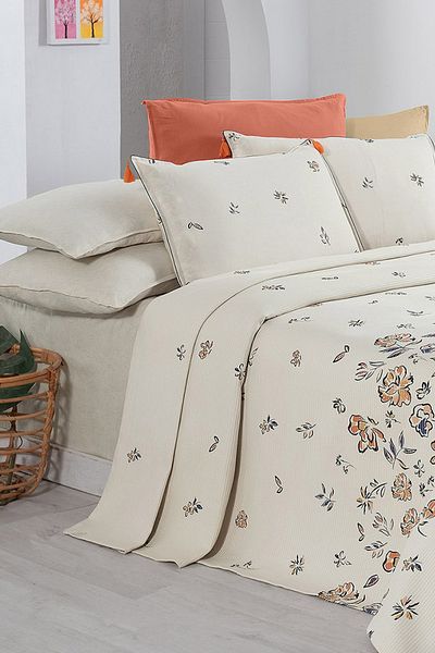Sarev Saira Beige Cotton Pique Σετ - Μονό