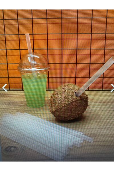 Ethex Transparent Bubble Tea Frozen Smoothie and Milkshake Compatible Straw Thick Cocktail Straw 50 Pieces