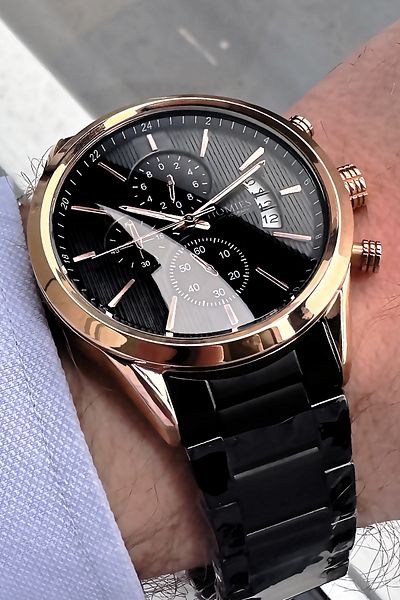 Homies Men's Wristwatch 3 Atm Waterproof Black Color Steel Cord Bracelet Gift Hms2765