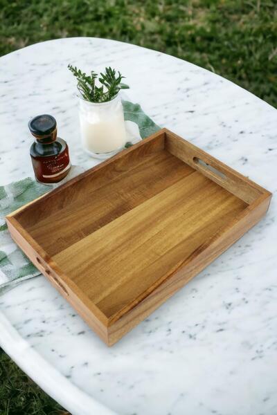 ALBETTO Akasya Ağacı Servis Tepsi 40*29cm Sunumluk Servis Tepsi aks1006