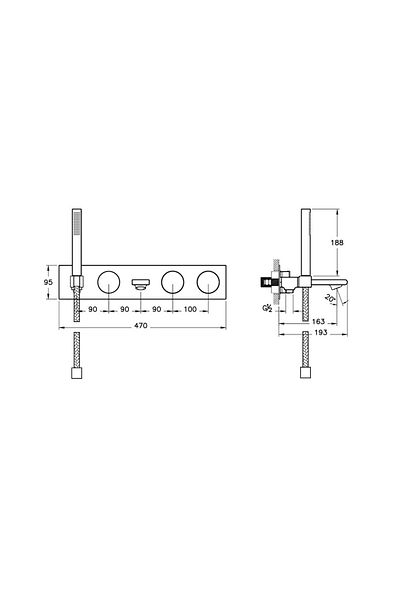 VitrA Memoria a 4285357   - Built-In Bathroom Faucet, Surface Mounted Group, Chrome