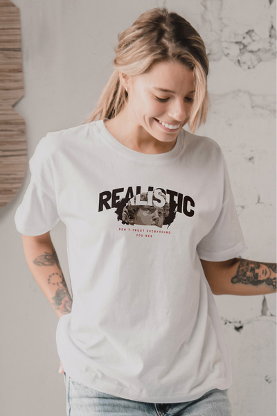 MYADA Tricou supradimensionat cu imprimeu Gorilla cu detaliu