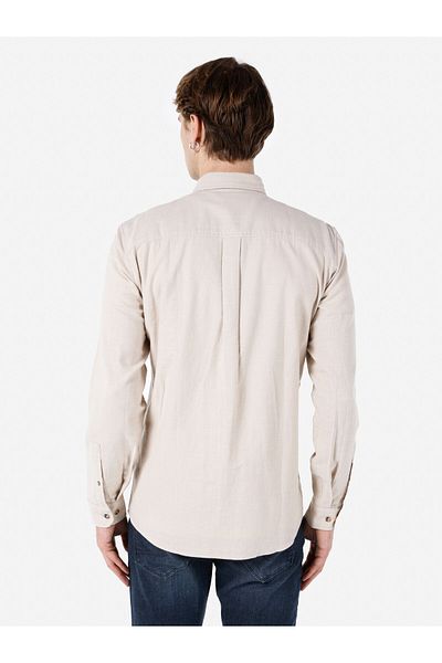 Colin's Cămașă Regular Fit Buzunar cu rever Bej Cămașă cu mânecă lungă pentru bărbați Cl 1067015