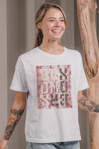 MYADA Tricou oversize imprimat cu model autocolant text BRX