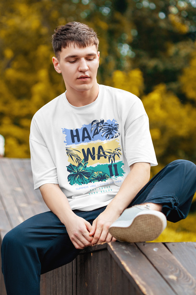 MYADA Тениска с хавайски принт с палми