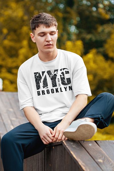 MYADA Υπερμεγέθη μπλουζάκι NYC Written Map Printed
