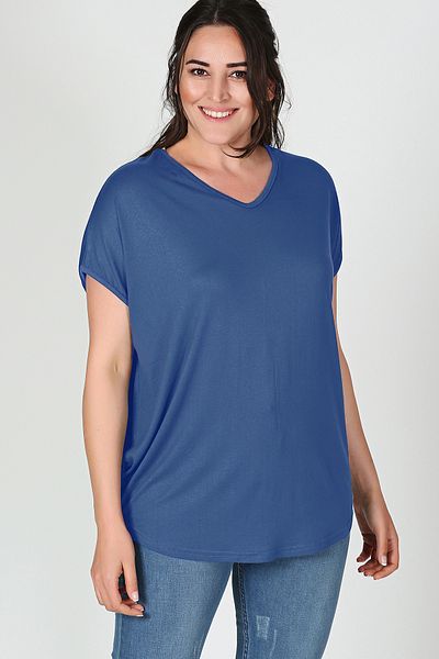 Curvy Trend Πίσω σταυρός κοντομάνικη μπλούζα