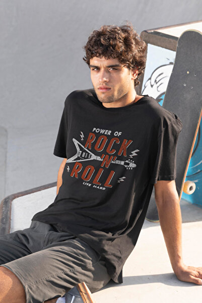 MYADA Tricou oversize cu imprimeu Power Of Rock 'N' Roll