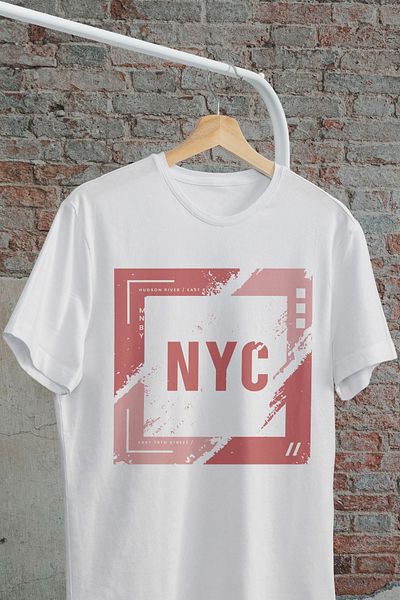 MYADA Μπλουζάκι NYC Letter Frame Λεπτομερές εμπριμέ υπερμεγέθη μπλουζάκι