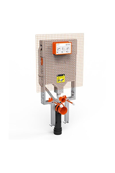 VitrA Vpro 765-1850-01 Gömme Rezervuar, Asma Klozetler Için, Kalın Metal Ayaklı, 3/6 L