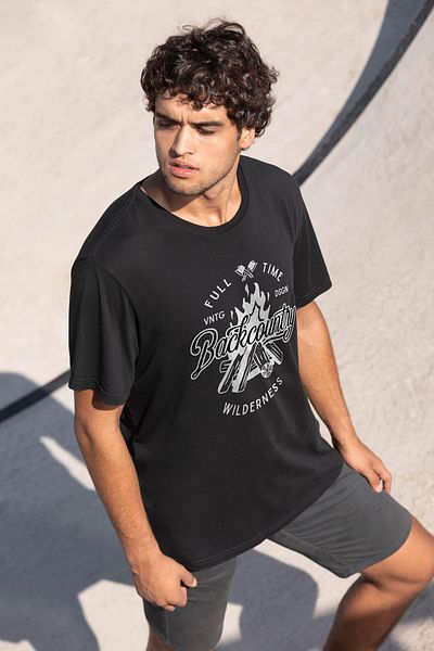 MYADA Μπλουζάκι Backcountry Written Fire Printed Oversize