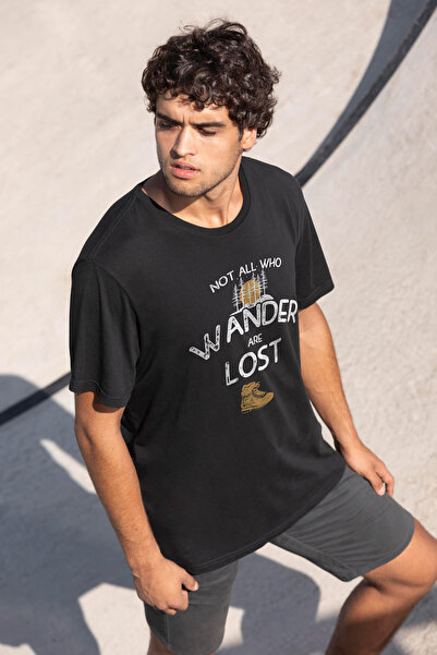 MYADA Tricou oversize cu imprimeu Wander Lost Written Shoes