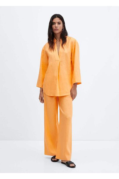 MANGO Woman Μπλούζα από 100% λινό