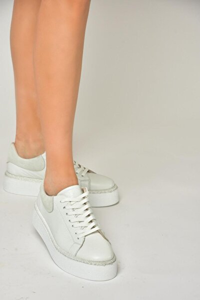 Fox Shoes P555200903 Bílé tenisky z pravé kůže