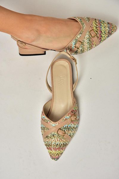 Fox Shoes S960543104 Multi Fabric Thick Heeled Women's Shoes