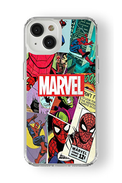Multitronic iPhone 15 Uyumlu Marvel Tasarım Baskılı Şeffaf Kılıf