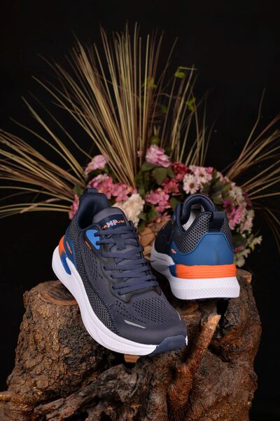 M.P. Erkek Lacivert Yazlık Terletmez Nefes Alır Ortopedik Kaydırmaz Taban Hafif Rahat Tarz Spor Ayakkabı