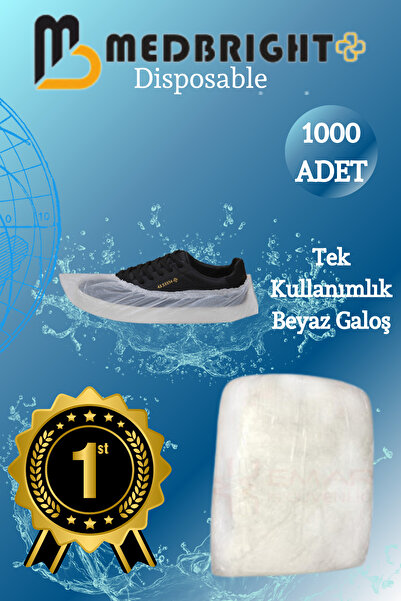 St Morritz 1000li Beyaz Galoş Tek Kullanımlık Ayakkabı Kılıf Kaymaz Yağmur Su Toz Geçirmez Ev Ofis Otel Iş