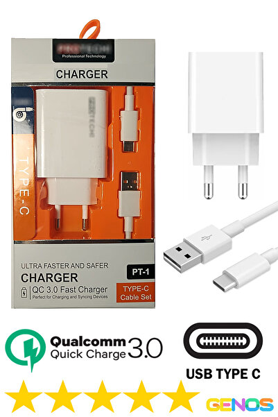 Genos vivo Y33 Uyumlu Şarj Aleti ve TypeC Kablo 18 watt Hızlı Şarj Aleti SN19...