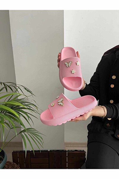 Behtah Kundura Κομψή σχεδίαση με πέτρες Ανοιχτή μπροστινή παραλία Πισίνα Κήπος Θάλασσα Καλοκαιρινή μαλακή παχιά σόλα καθημερινή παντόφλα