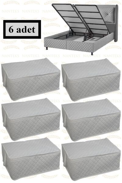 Genel Markalar 6 Adet Kapitone Desenli Baza Altı Saklama Hurcu 60x40x22