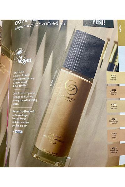 Oriflame Giordani gold long wear mineral foundation cosmeticsmarketim vanilla neutral