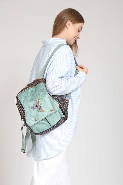 Street Bag Ethnic Koala Embroidered Bohemian Patterned Backpack - Daily Travel Use