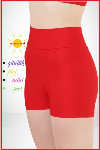 missmaral Mini-Strumpfhose für Damen, Meer-Pool-Shorts, rote Farbe, täglicher Gebrauch, straffende Passform, Look 1080