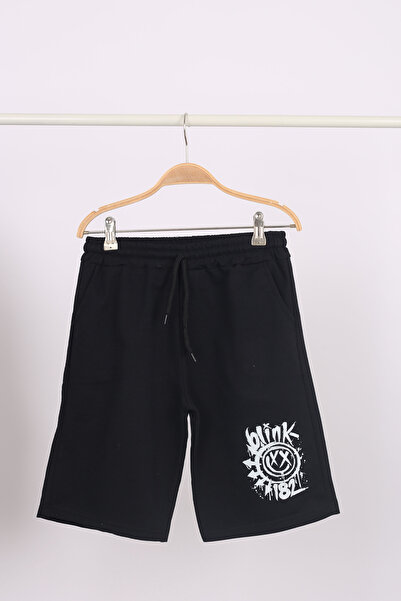 cm buseyiz Buseyiz 2'li baskılı cepli kordonlu ve beli lastikli erkek çocuk şort/kapri